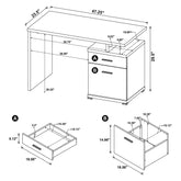 Irving 2-drawer Office Desk with Cabinet White 800110