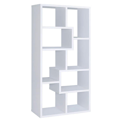 Theo 10-shelf Bookcase White 800136