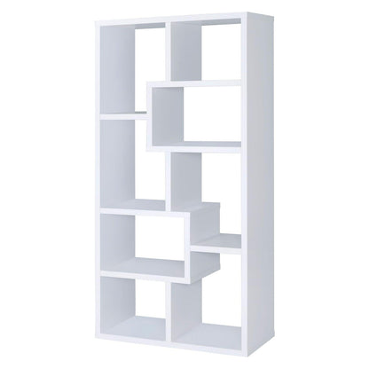 Theo 10-shelf Bookcase White 800136