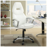 Bruce Adjustable Height Office Chair White and Silver 800150