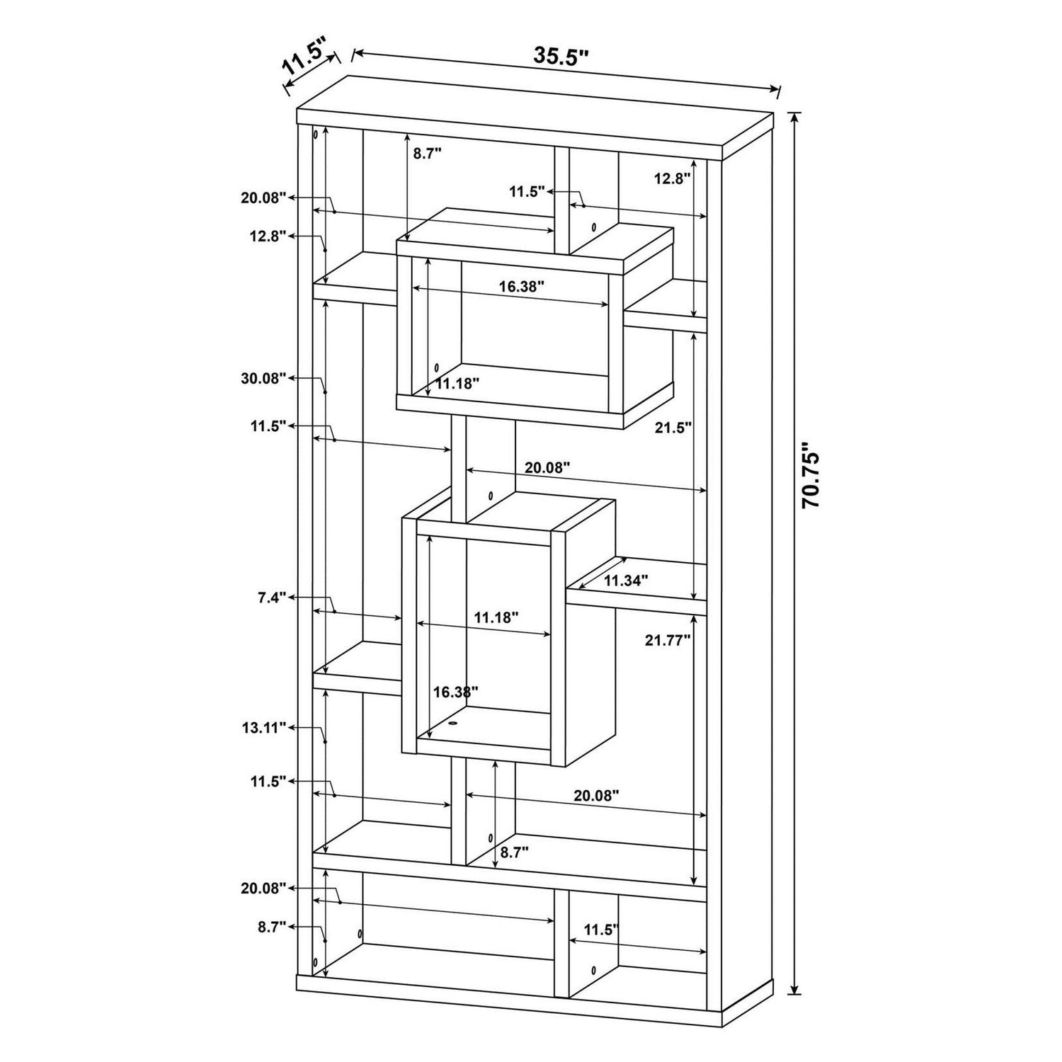 Howie 10-shelf Bookcase White 800157