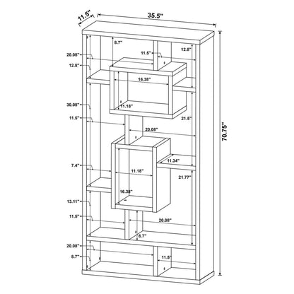 Howie 10-shelf Bookcase White 800157