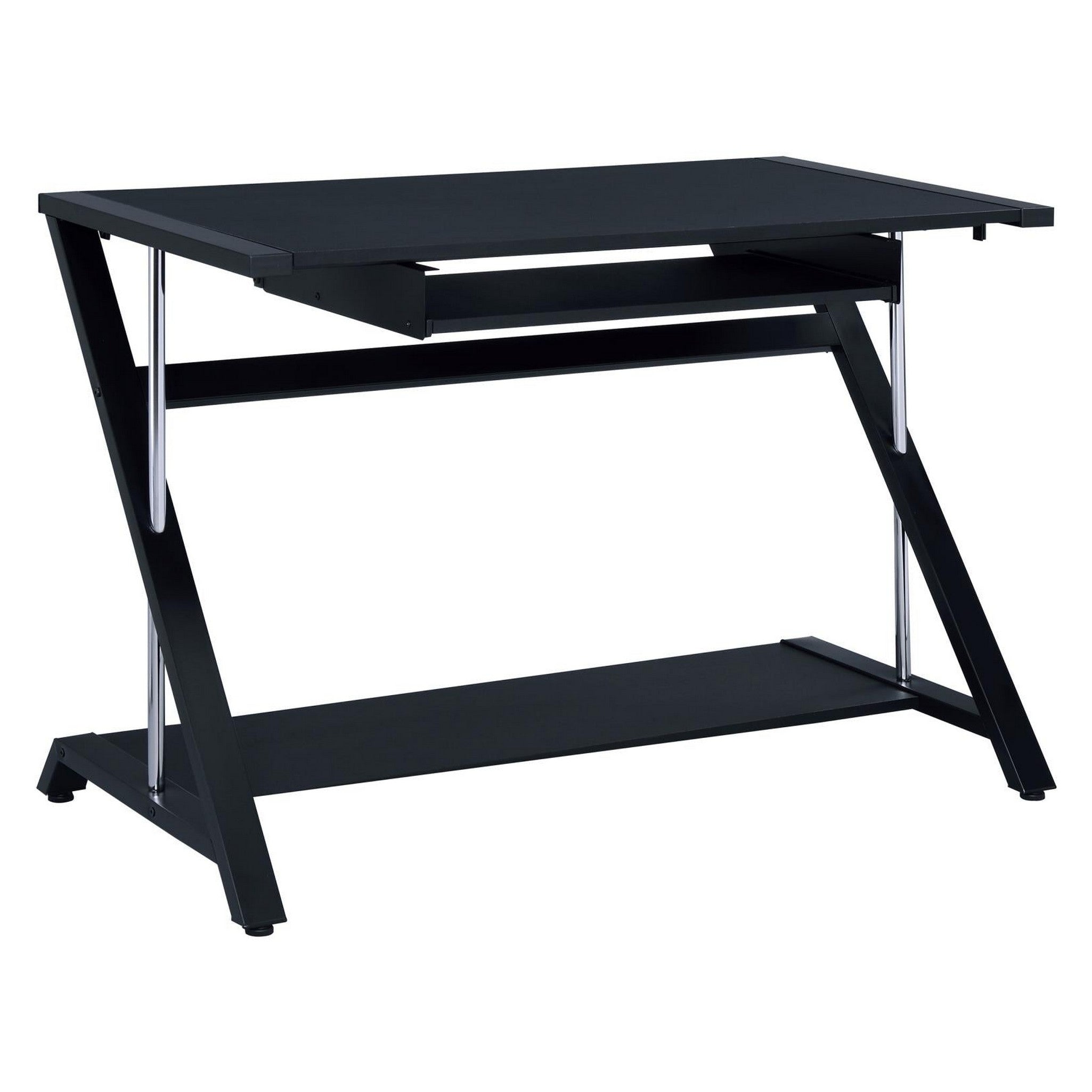 Mallet Computer Desk with Bottom Shelf Black 800222