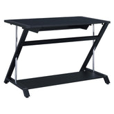 Mallet Computer Desk with Bottom Shelf Black 800222