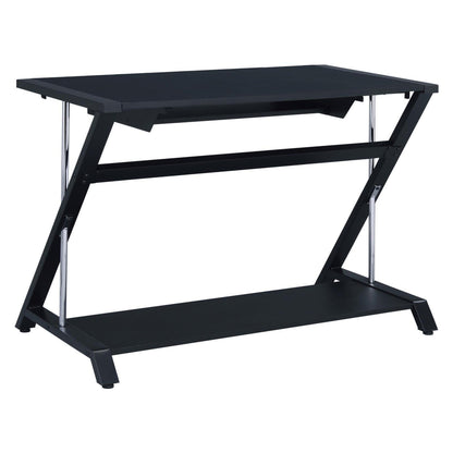 Mallet Computer Desk with Bottom Shelf Black 800222