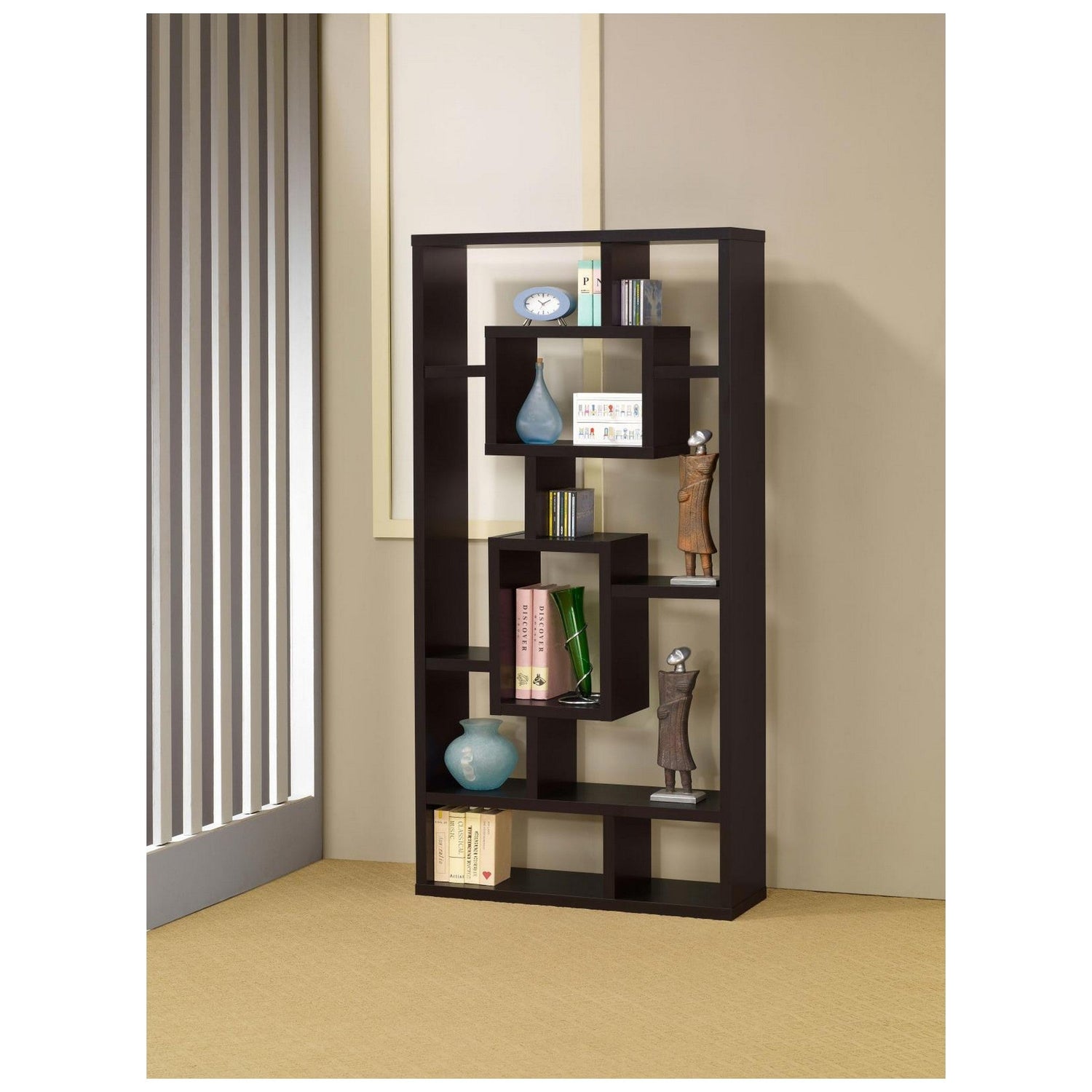 Howie 10-shelf Bookcase Cappuccino 800259