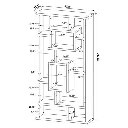 Howie 10-shelf Bookcase Cappuccino 800259