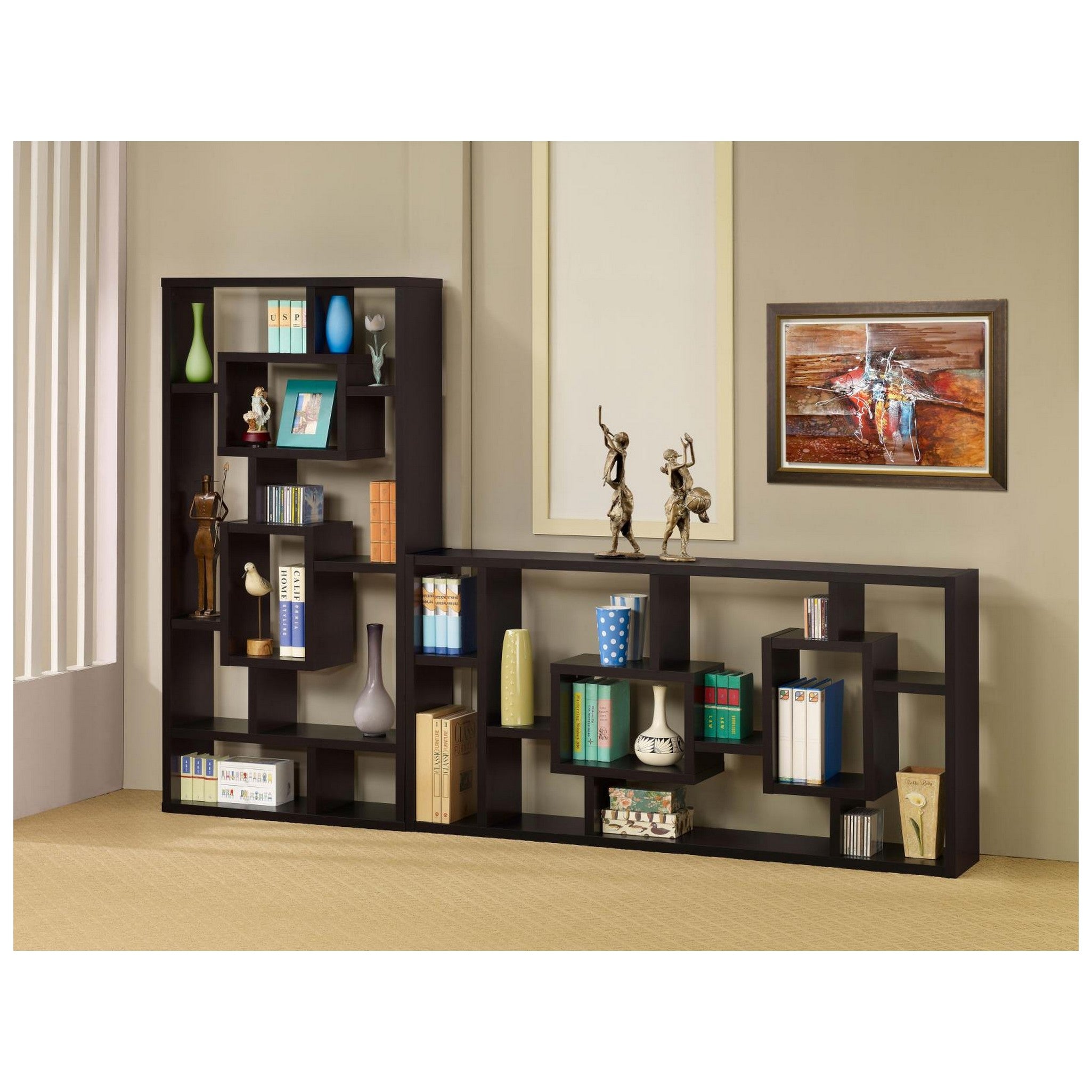 Howie 10-shelf Bookcase Cappuccino 800259