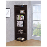 Pinckard 6-tier Corner Bookcase Cappuccino 800270