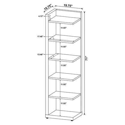 Pinckard 6-tier Corner Bookcase Cappuccino 800270