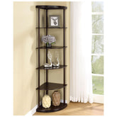 Bonwick 5-shelf Corner Bookshelf Cappuccino 800279