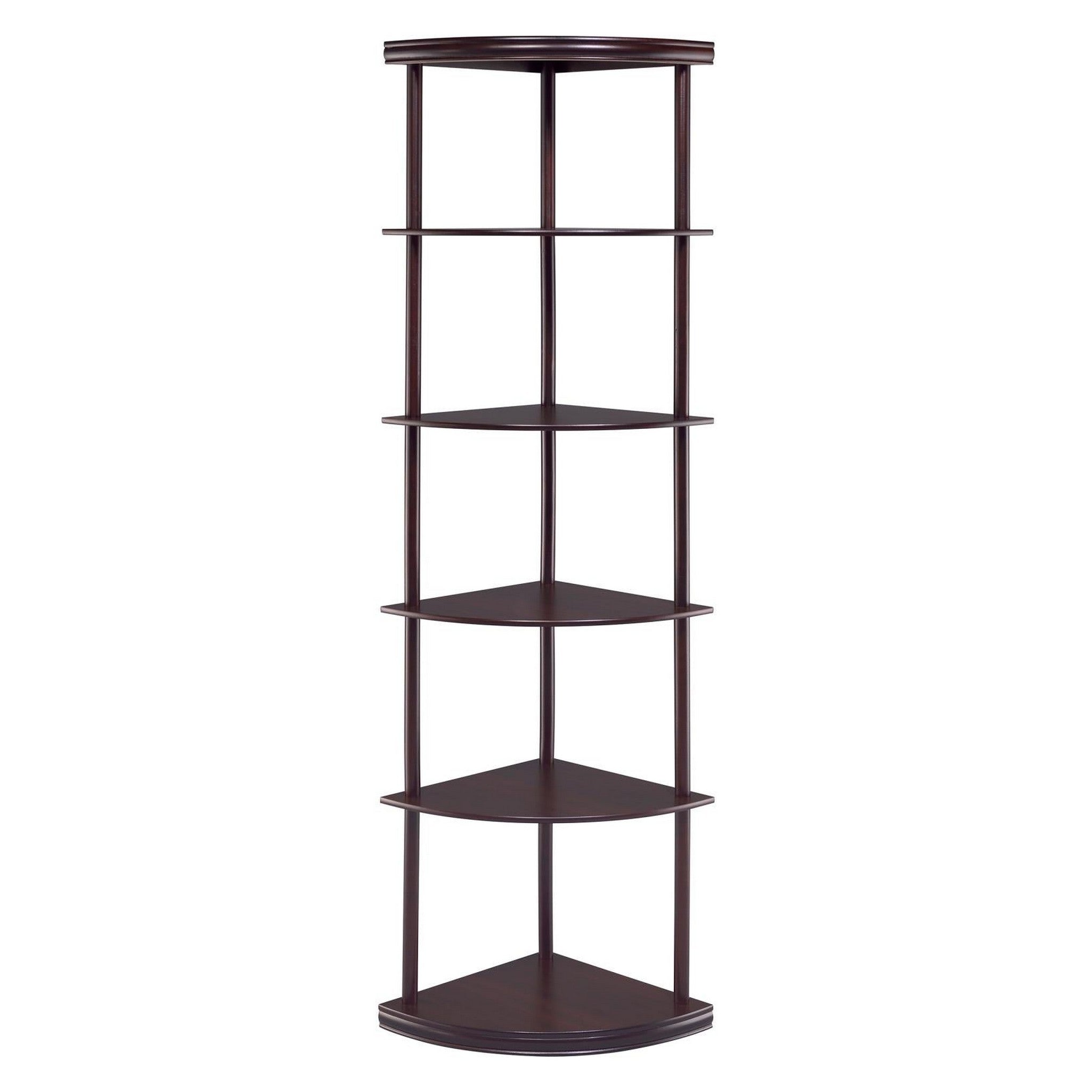 Bonwick 5-shelf Corner Bookshelf Cappuccino 800279