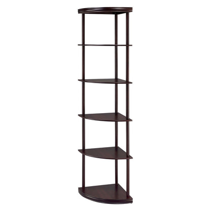 Bonwick 5-shelf Corner Bookshelf Cappuccino 800279