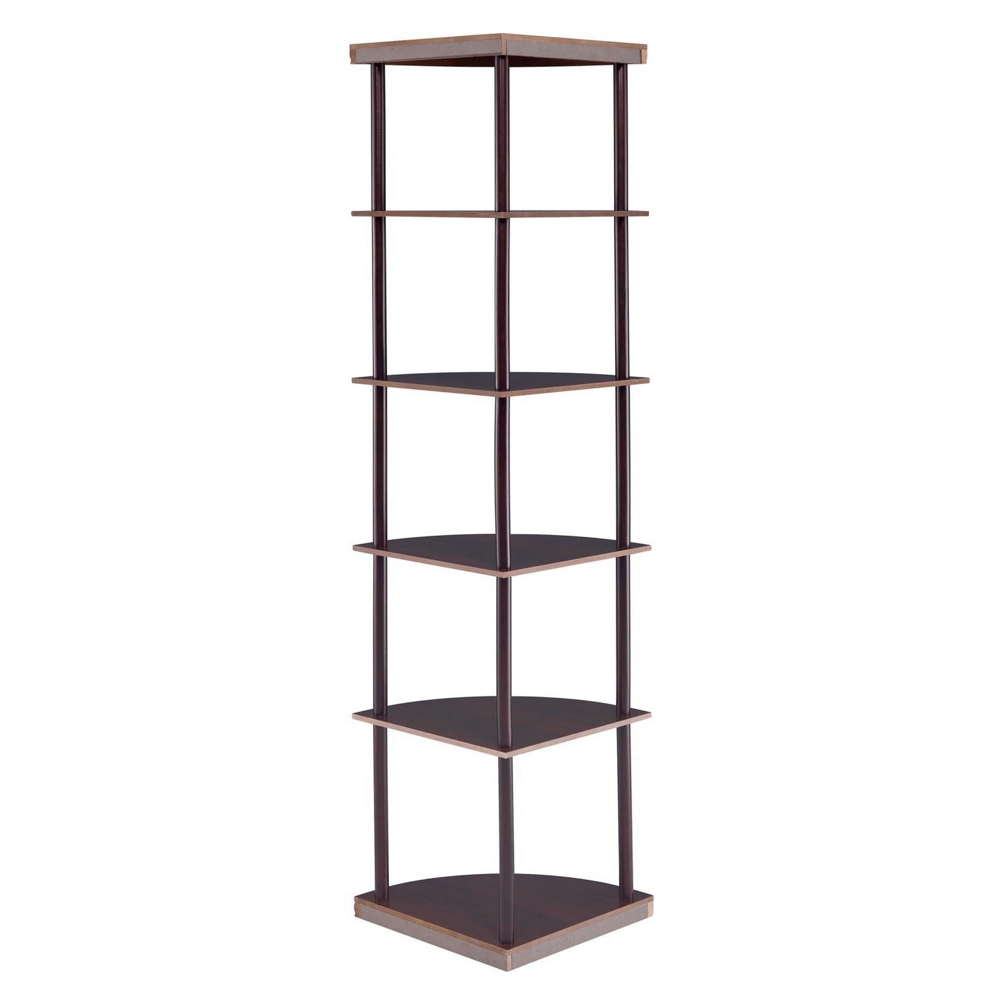 Bonwick 5-shelf Corner Bookshelf Cappuccino 800279