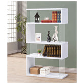 Emelle 4-tier Bookcase White and Clear 800300