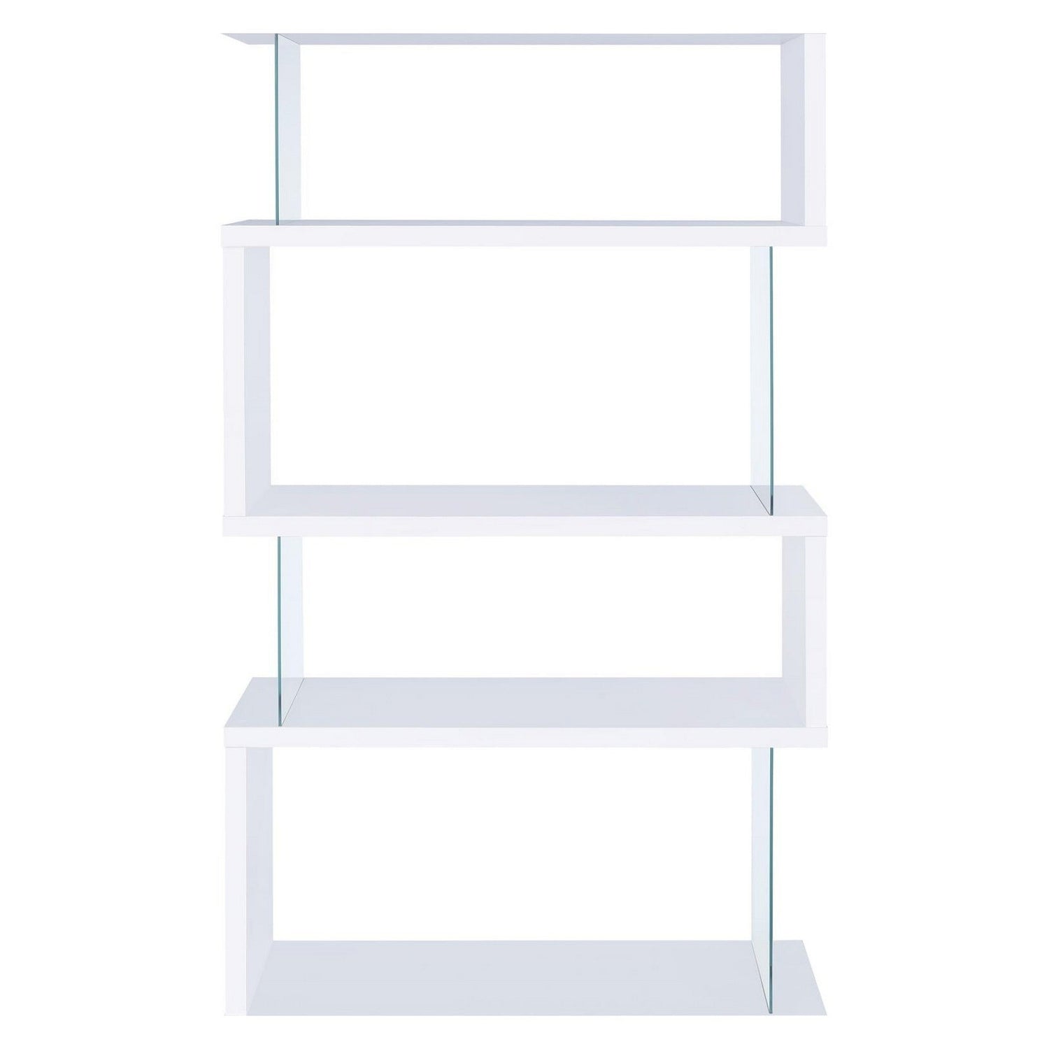 Emelle 4-tier Bookcase White and Clear 800300