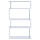 Emelle 4-tier Bookcase White and Clear 800300