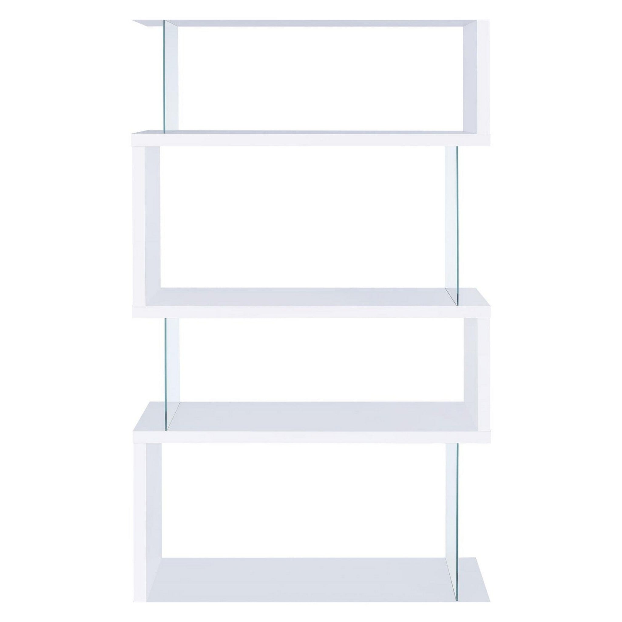 Emelle 4-tier Bookcase White and Clear 800300