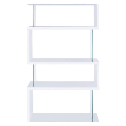 Emelle 4-tier Bookcase White and Clear 800300