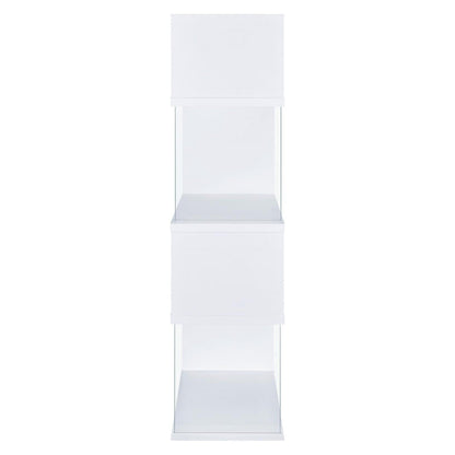 Emelle 4-tier Bookcase White and Clear 800300