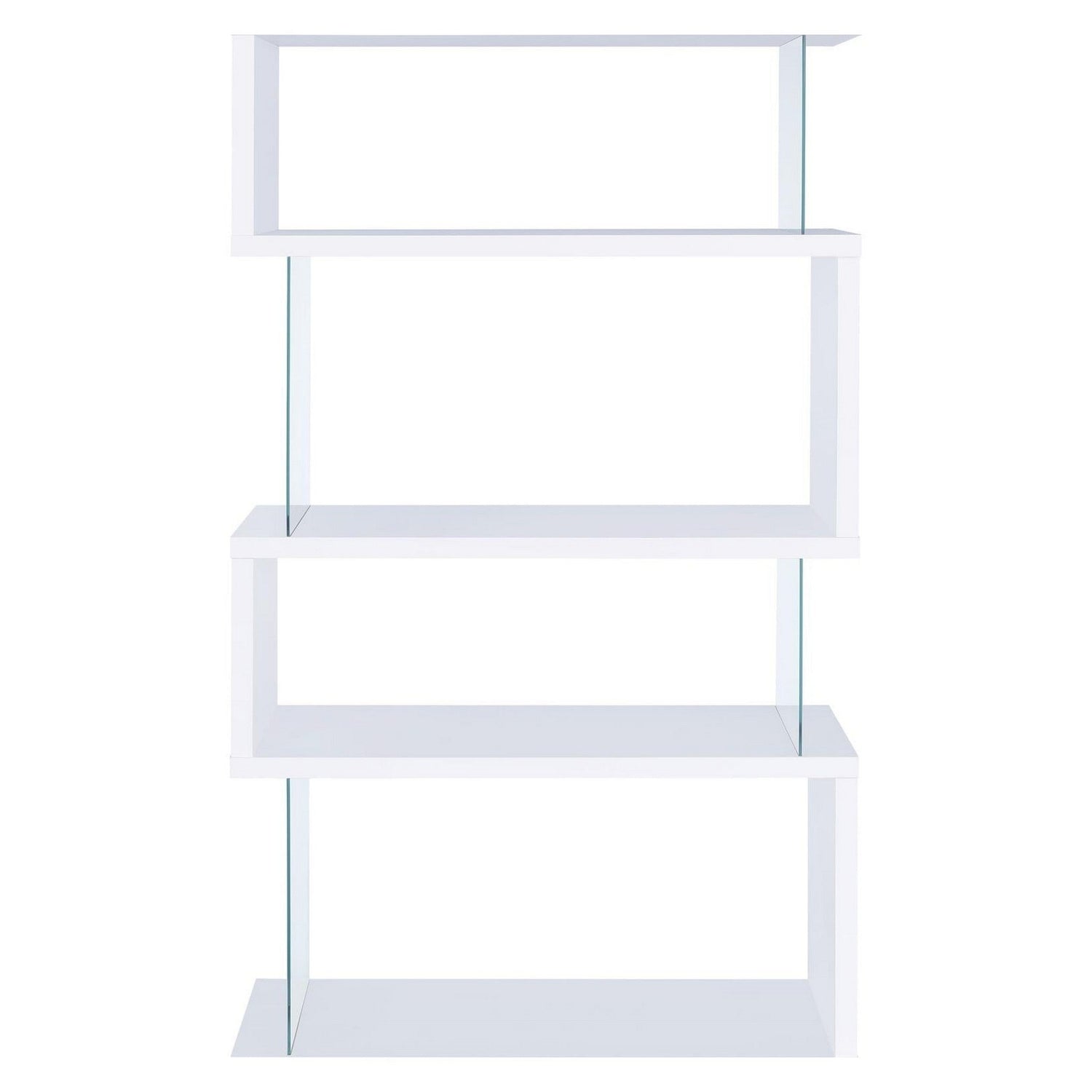 Emelle 4-tier Bookcase White and Clear 800300