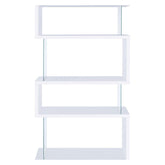 Emelle 4-tier Bookcase White and Clear 800300