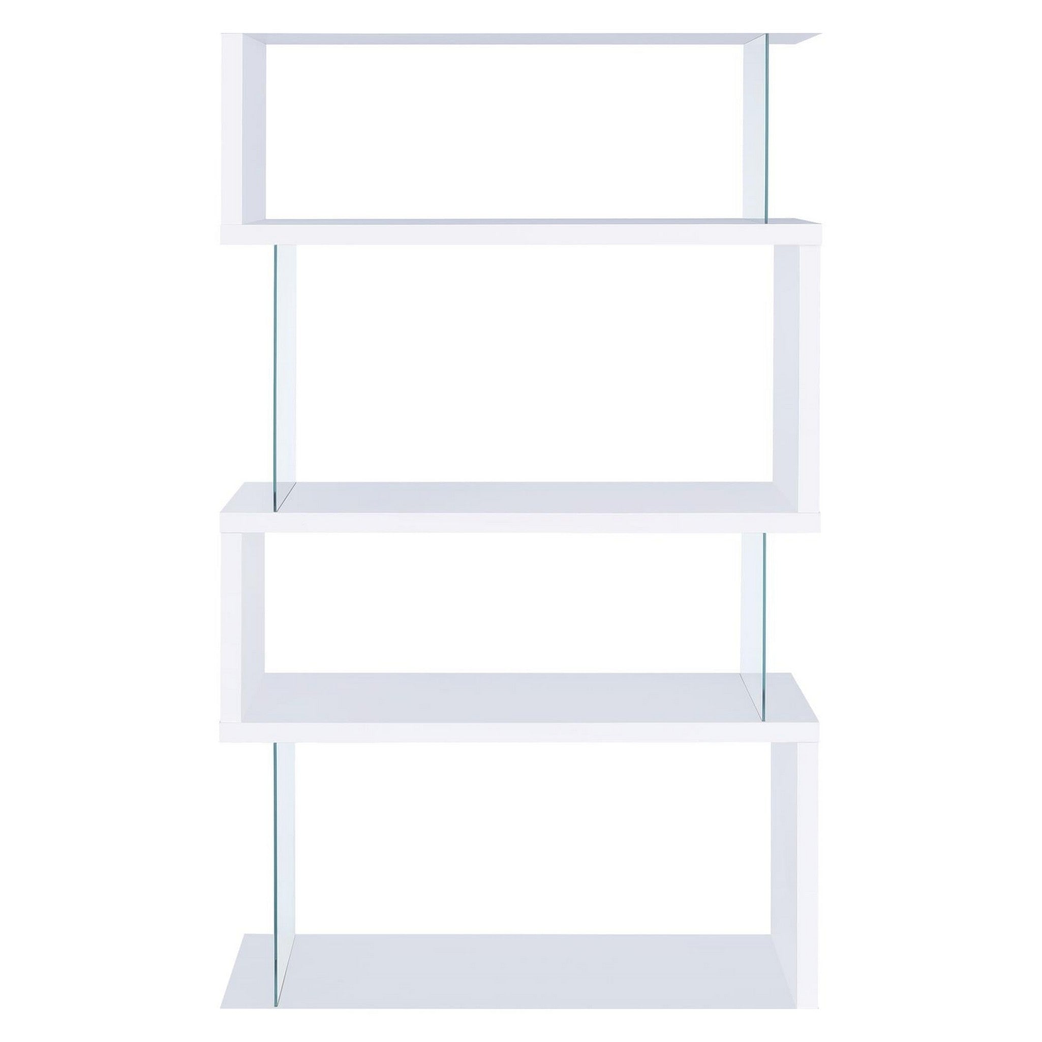 Emelle 4-tier Bookcase White and Clear 800300