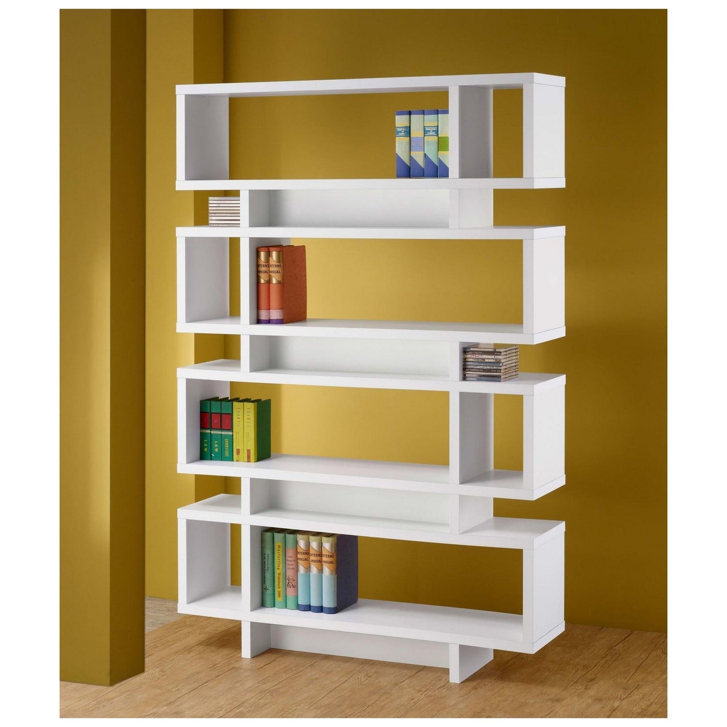 Reid 4-tier Open Back Bookcase White 800308