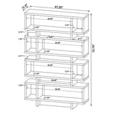 Reid 4-tier Open Back Bookcase White 800308