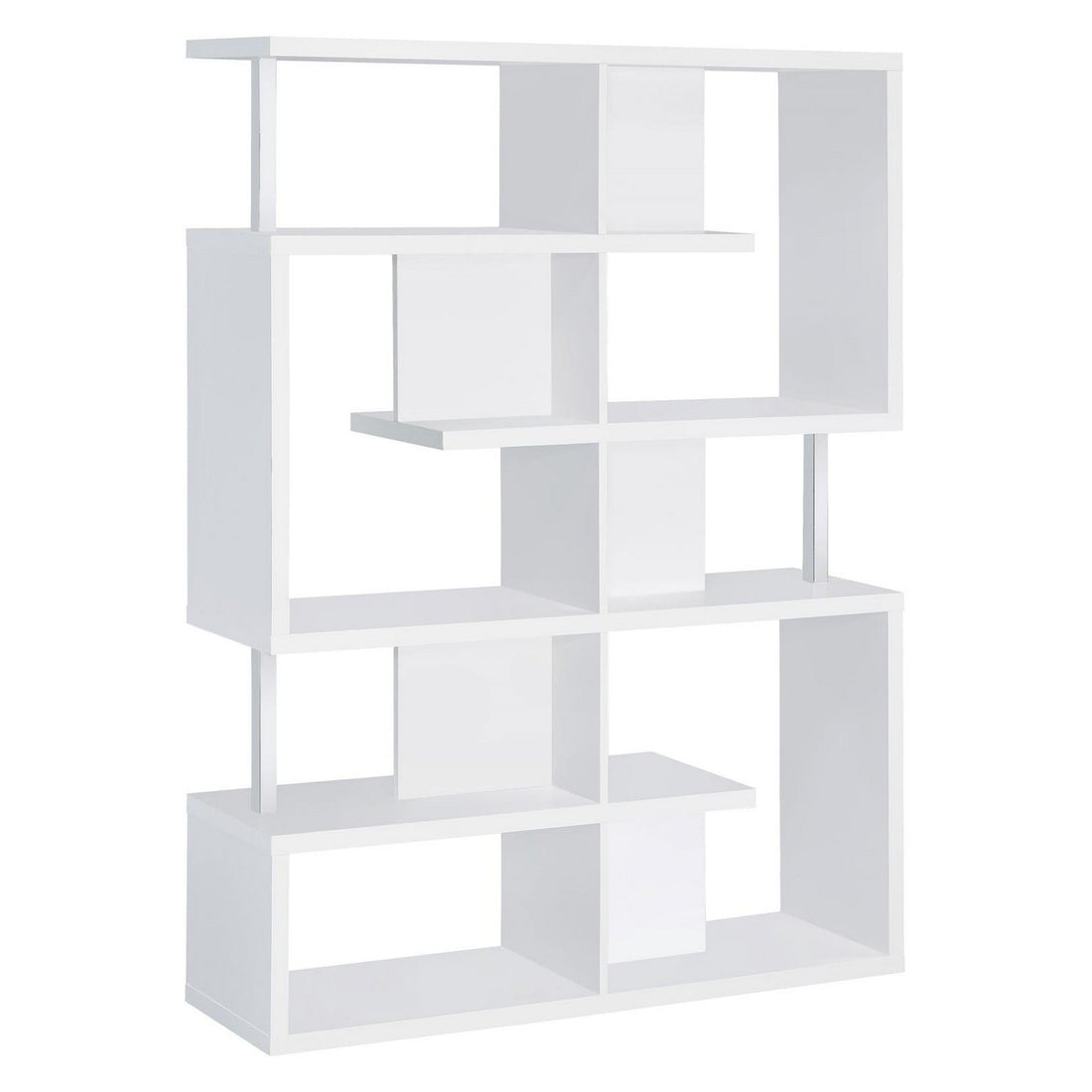 Hoover 5-tier Bookcase White and Chrome 800310