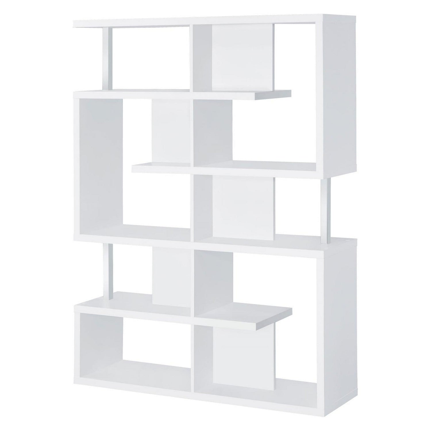 Hoover 5-tier Bookcase White and Chrome 800310