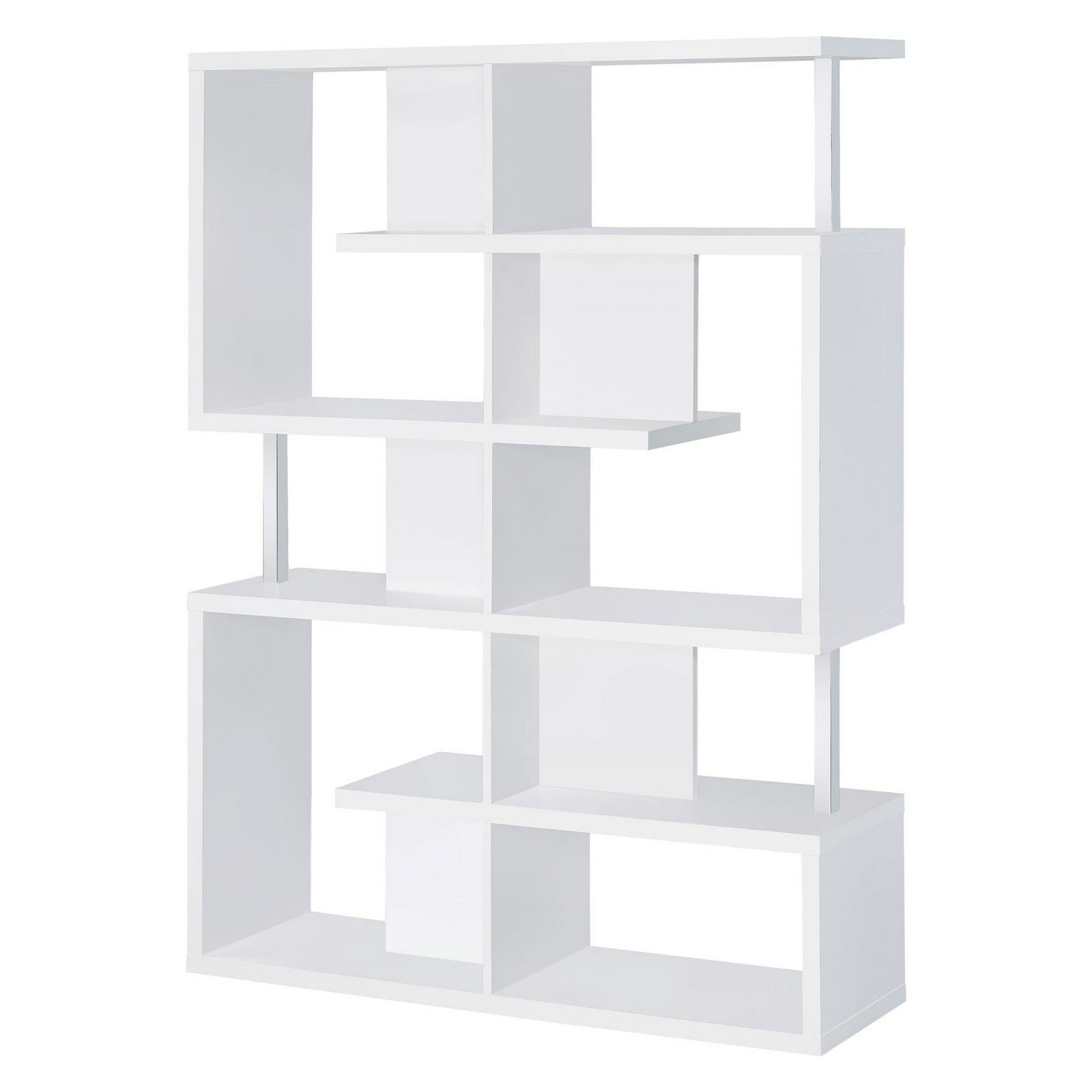 Hoover 5-tier Bookcase White and Chrome 800310