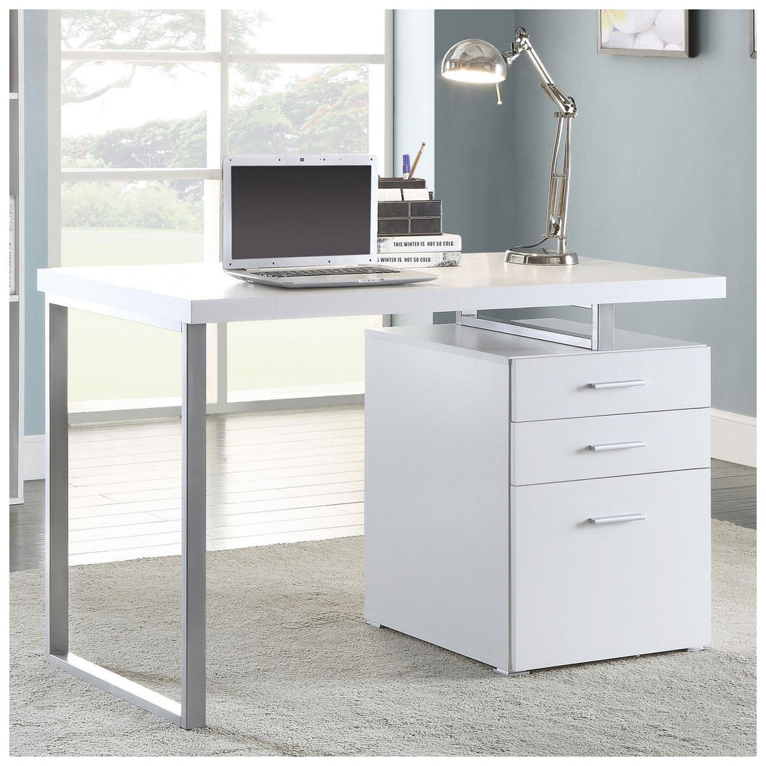 Brennan 3-drawer Office Desk White 800325