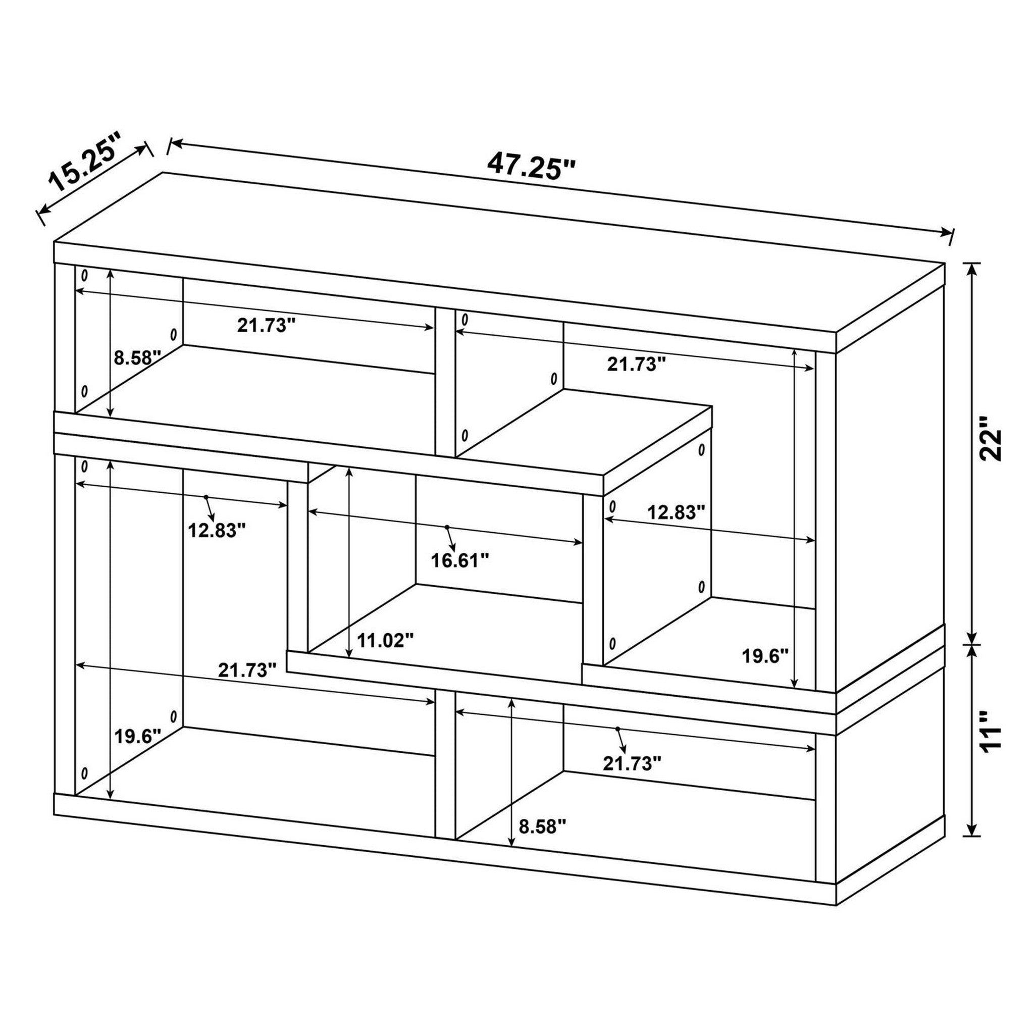 Velma Convertible TV Console and Bookcase White 800330