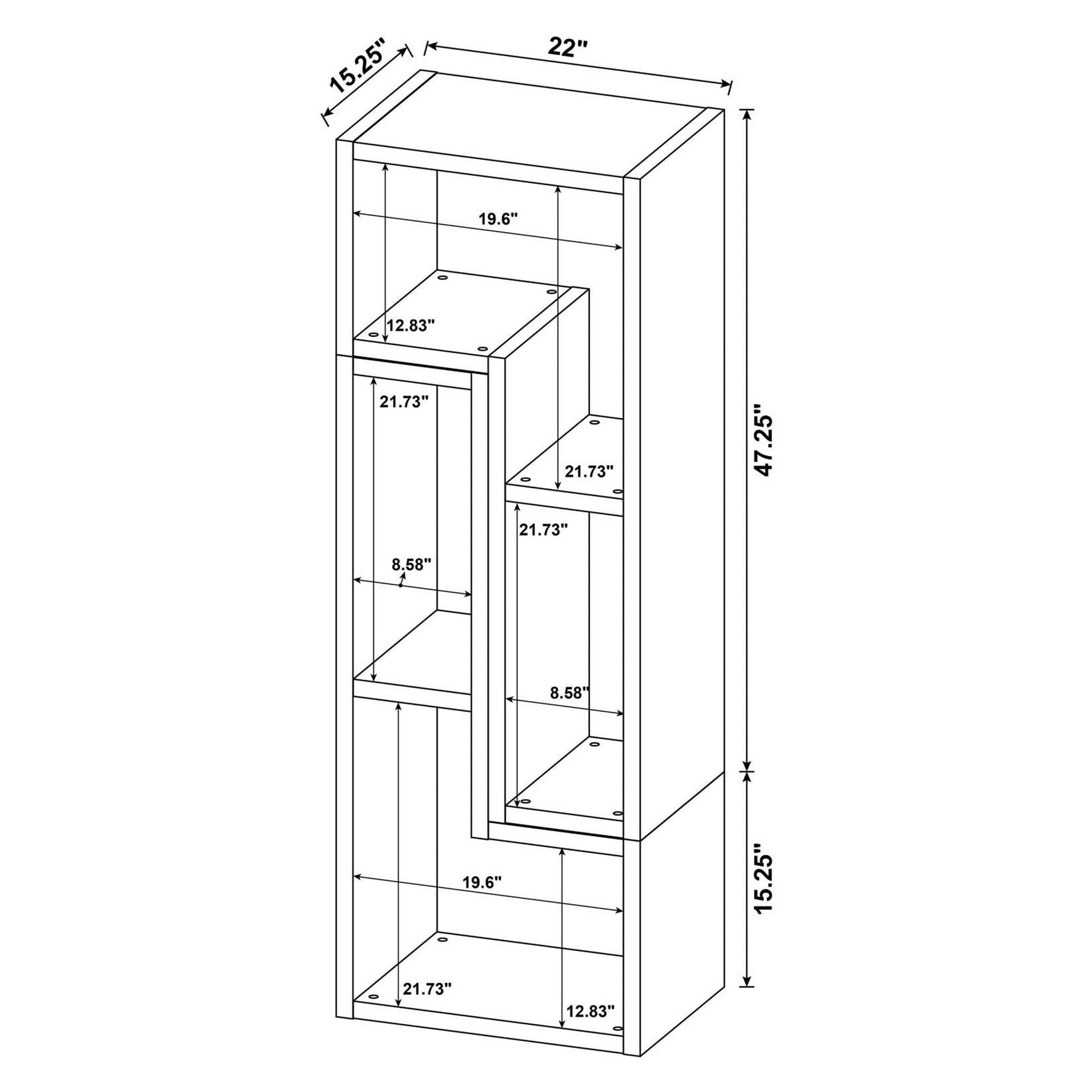 Velma Convertible TV Console and Bookcase White 800330