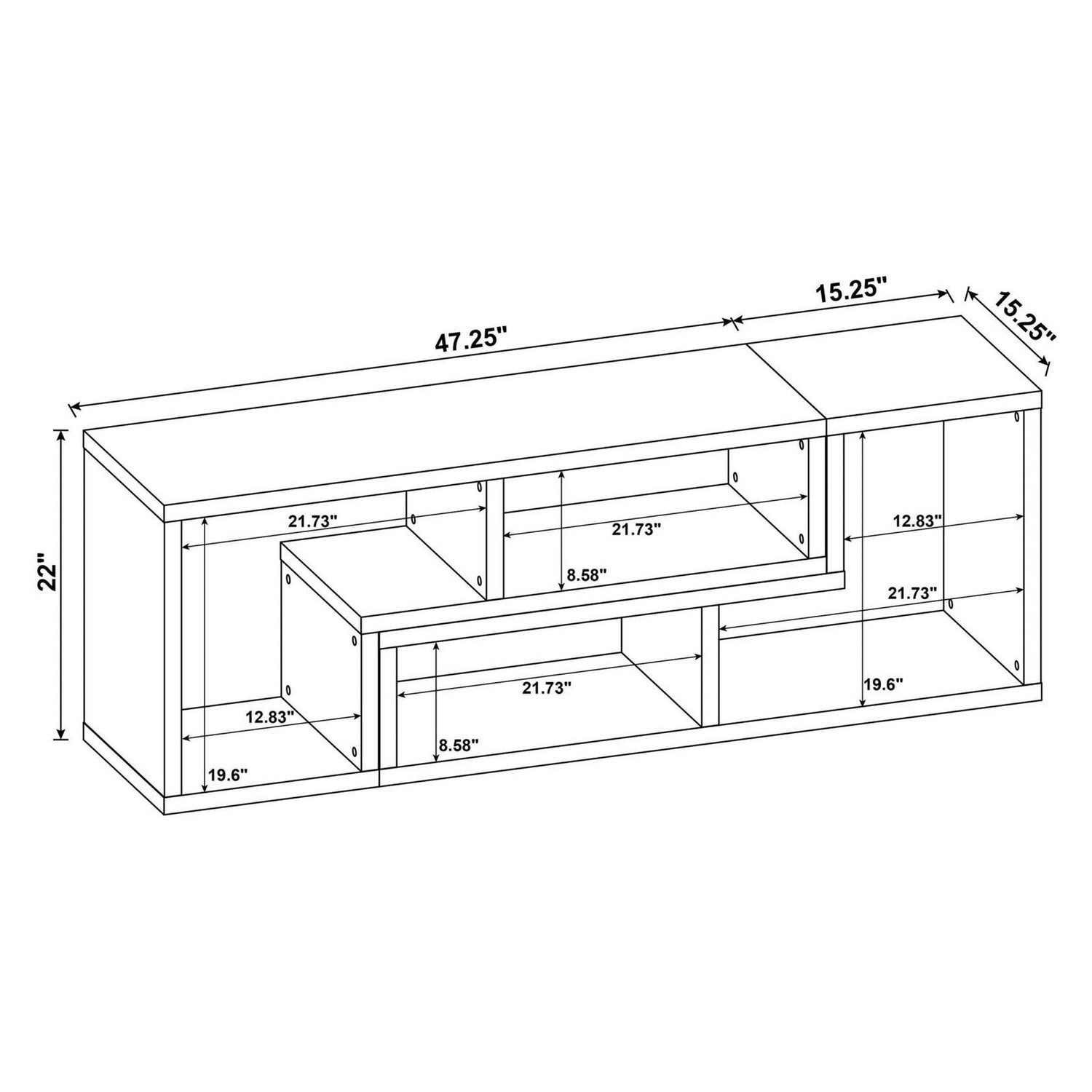 Velma Convertible TV Console and Bookcase White 800330