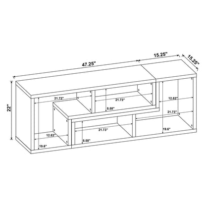 Velma Convertible TV Console and Bookcase White 800330