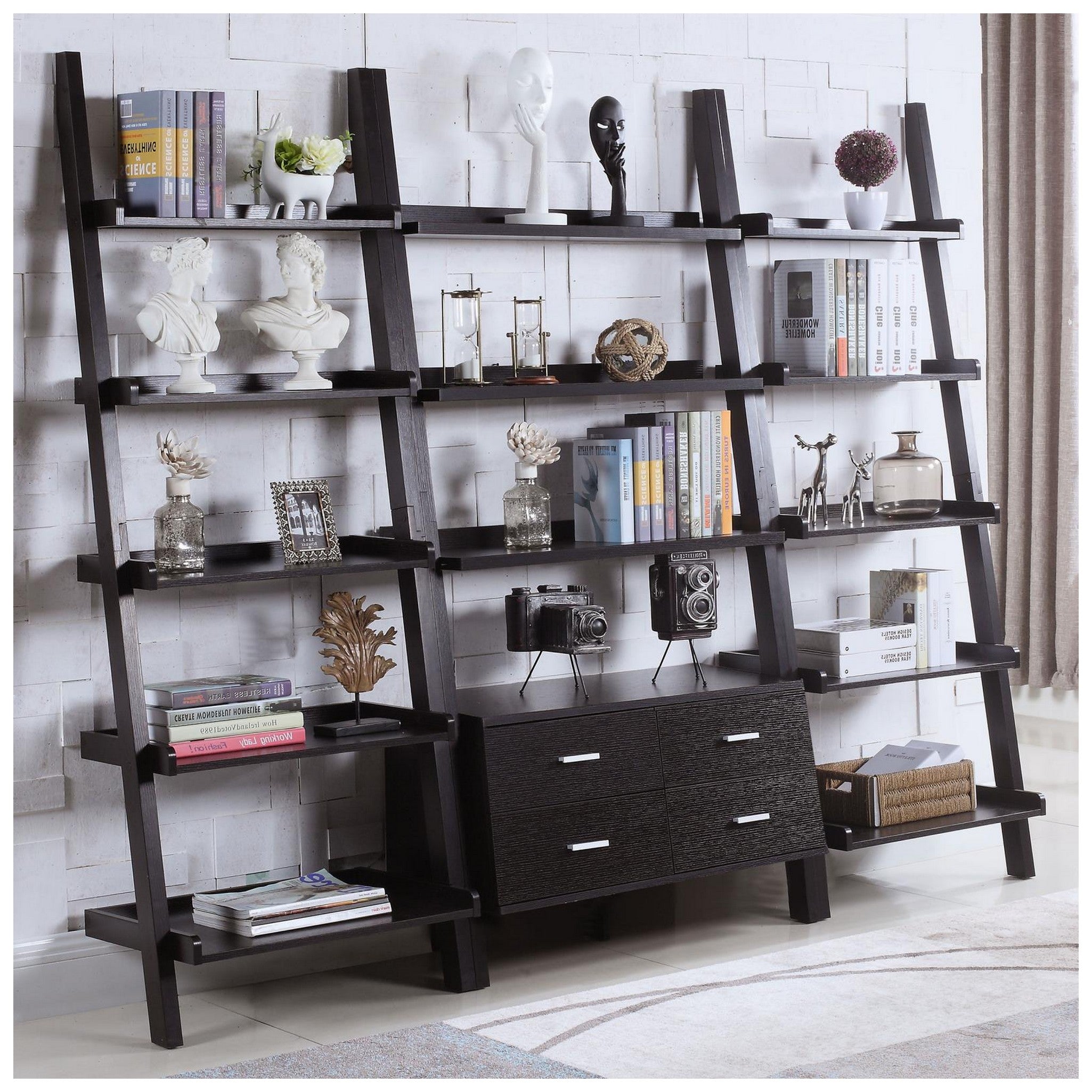 Colella 5-shelf Ladder Bookcase Cappuccino 800338