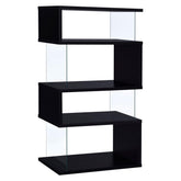 Emelle 4-tier Bookcase Black and Clear 800340