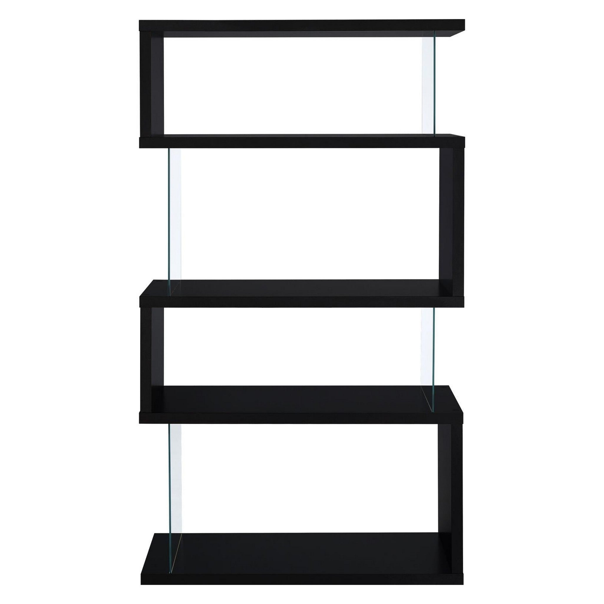 Emelle 4-tier Bookcase Black and Clear 800340