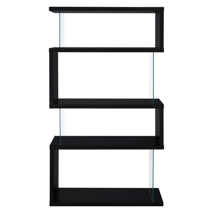 Emelle 4-tier Bookcase Black and Clear 800340