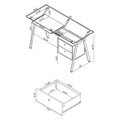 Weaving 2-drawer Computer Desk Black 800436