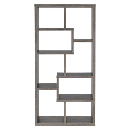 Theo 10-shelf Bookcase Weathered Grey 800510