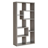 Theo 10-shelf Bookcase Weathered Grey 800510