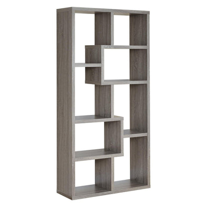 Theo 10-shelf Bookcase Weathered Grey 800510