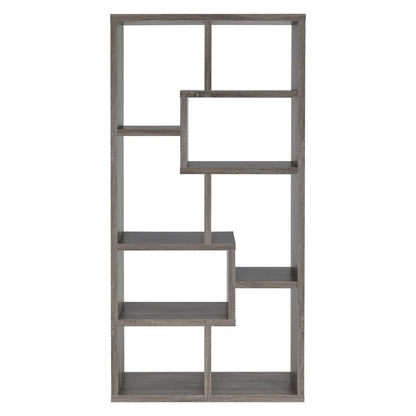 Theo 10-shelf Bookcase Weathered Grey 800510