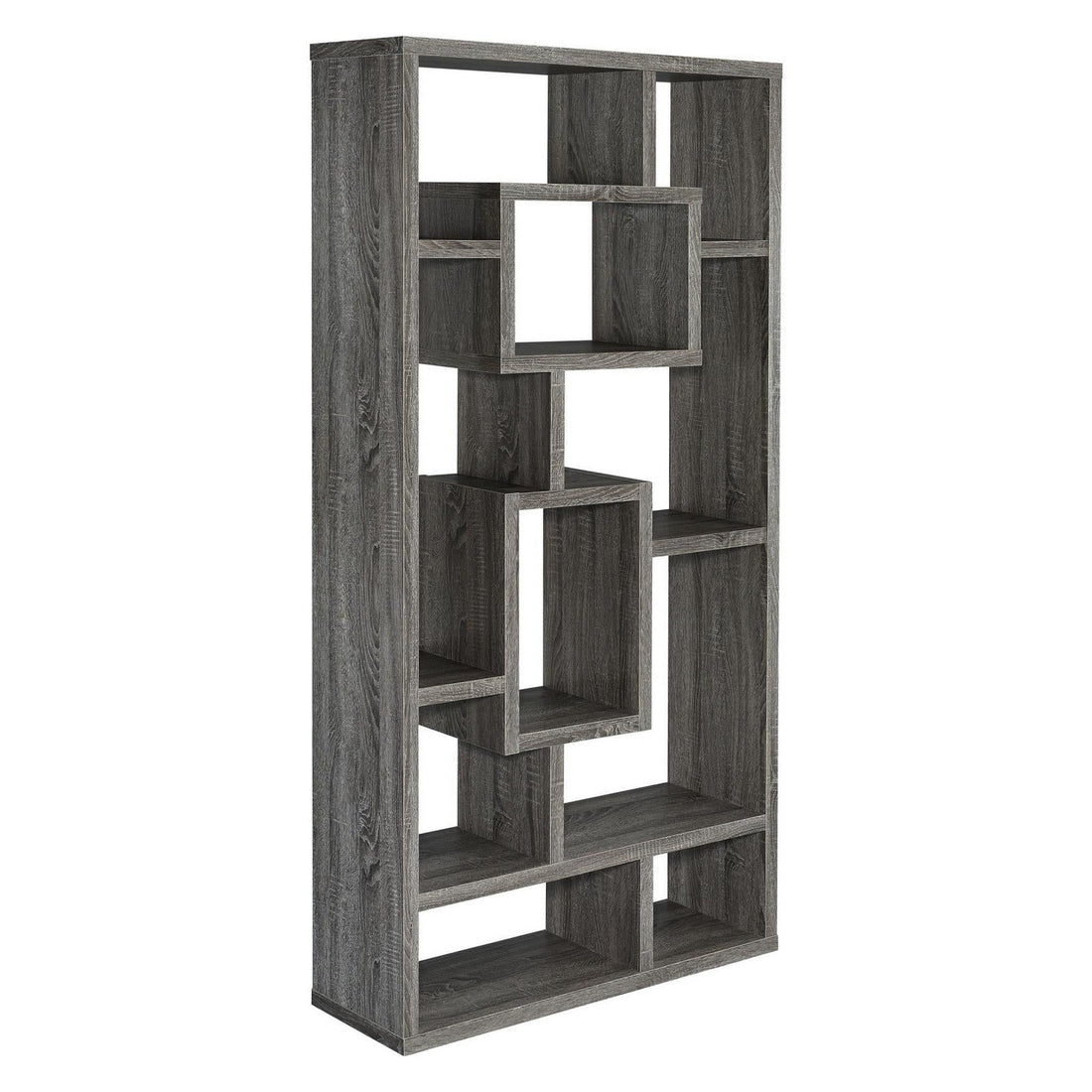 Howie 10-shelf Bookcase Weathered Grey 800512