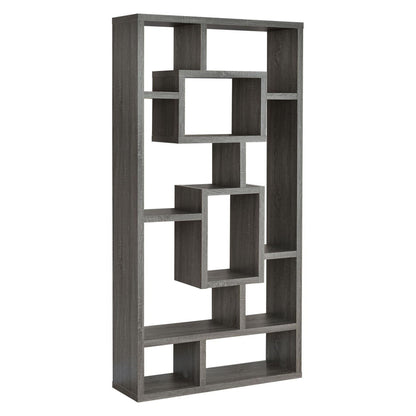 Howie 10-shelf Bookcase Weathered Grey 800512