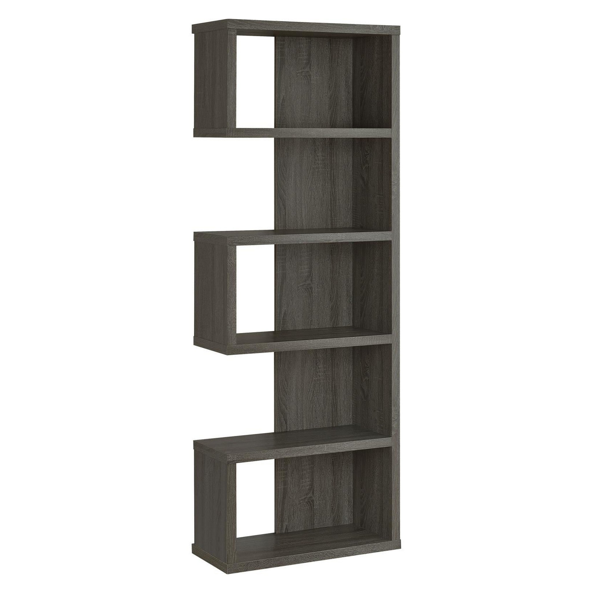 Joey 5-tier Bookcase Weathered Grey 800552