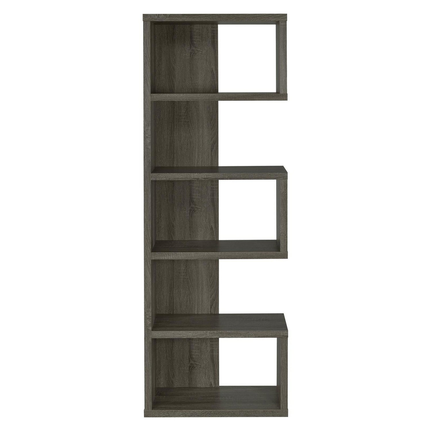 Joey 5-tier Bookcase Weathered Grey 800552